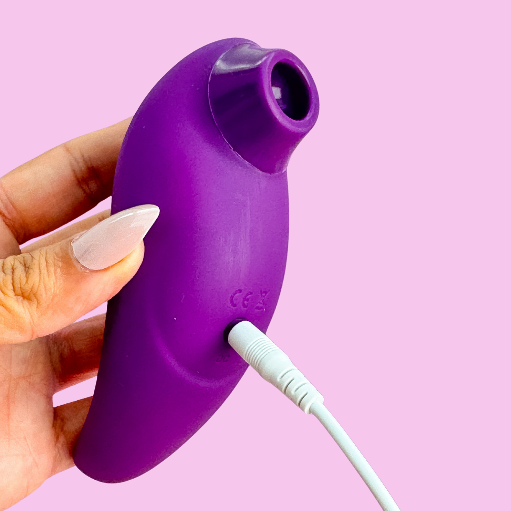USB rechargeable clitoral suction adult toy for females and males.