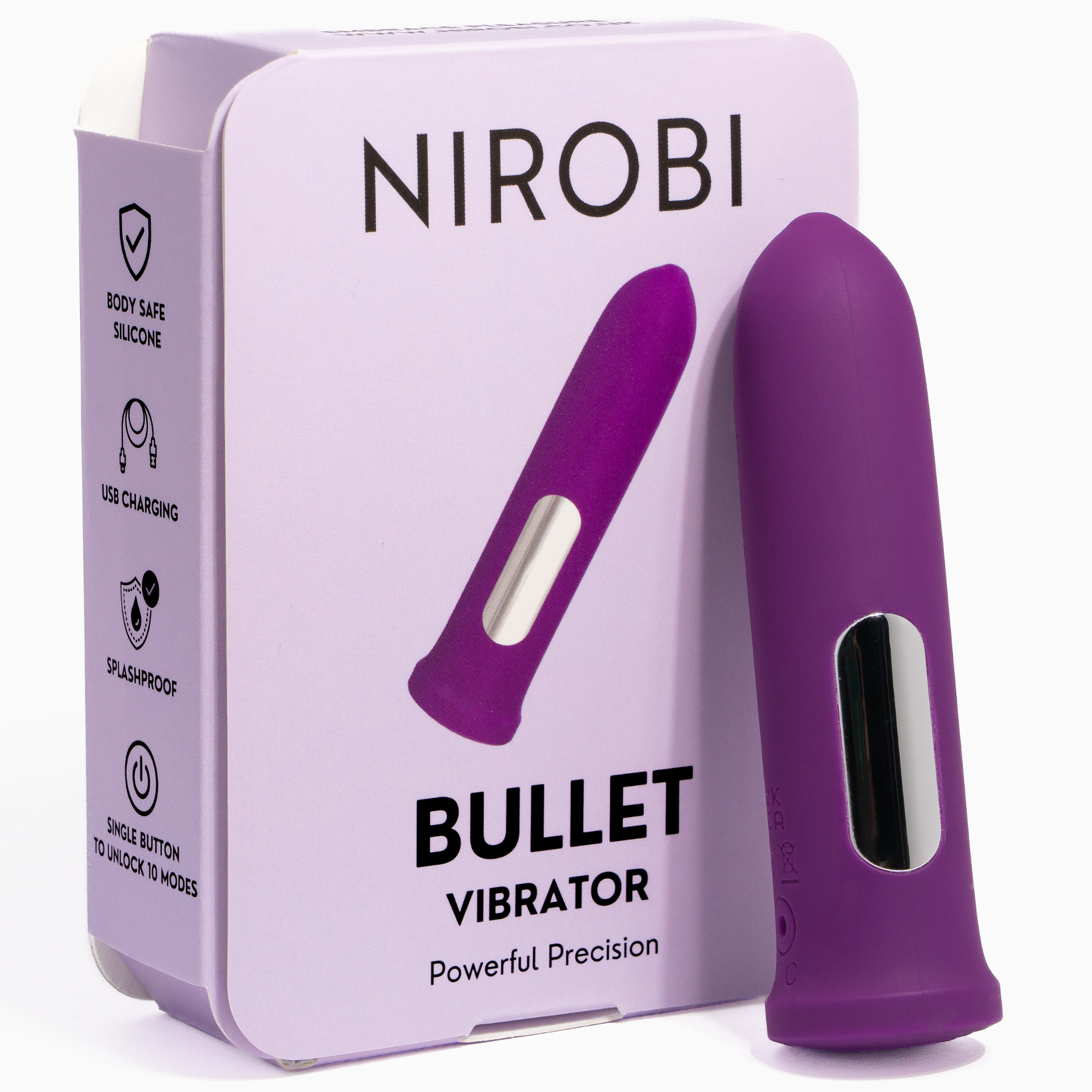 bullet vibrator in discreet packaging, usb rechargeable for female clitoral stimulation. 