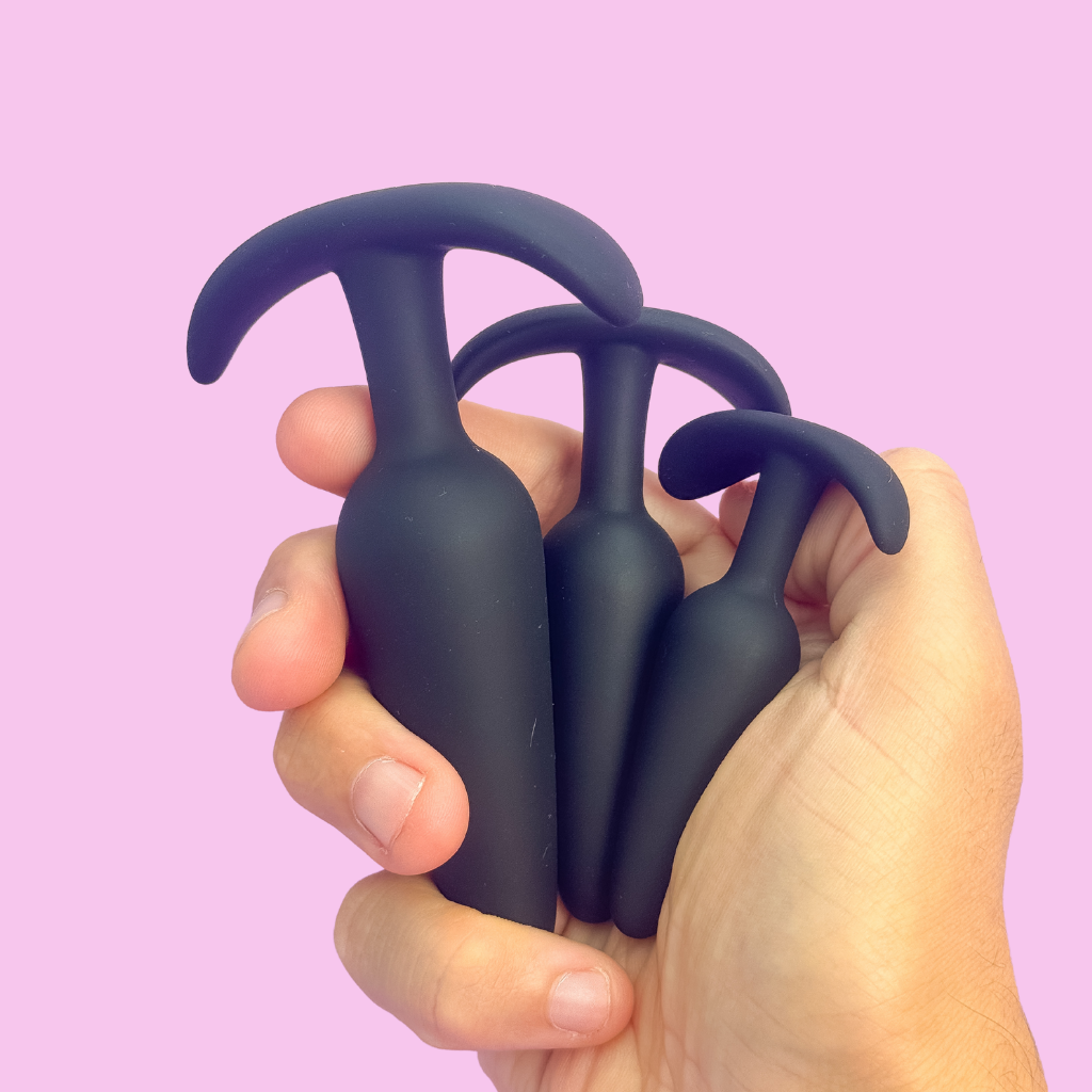 Butt plugs for anal sex 3 sizes for butt plug training. 